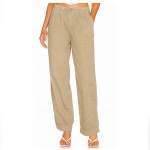 FREE PEOPLE ABBY CHINO IN LIGHT TAN/GREEN SIZE 6